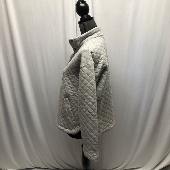 Eddie Bauer Quilted Pullover Sweatshirt Womens Size Small Gray Long Sleeve NEW - Picture 4 of 9